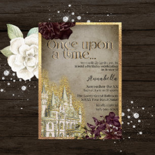 Gothic Gold Schloss Märchen Thema Einladung