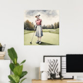 Gothic Golfer - Golf Art Print Poster (Heimbüro)