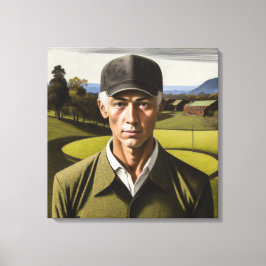 Gothic Golfer Portrait - Stretchierte Canvas Print Leinwanddruck