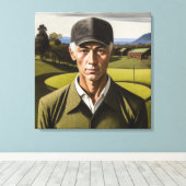 Gothic Golfer Portrait - Stretchierte Canvas Print Leinwanddruck (Insitu (Holzboden))