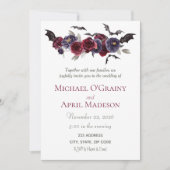 Gothic Goth Bats Dunkle Einladung Hochzeit (Vorderseite)