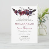 Gothic Goth Bats Dunkle Einladung Hochzeit (Stehend Vorderseite)