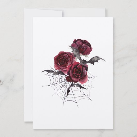 Gothic Goth Bats Dunkle Einladung Hochzeit (Rückseite)