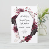 Gothic Goth Bats Dunkle Einladung Hochzeit (Stehend Vorderseite)