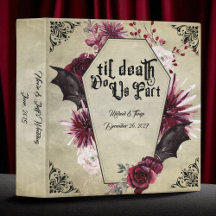 Gothic Goth Bats Wedding Foto Album 3 Ring Binder