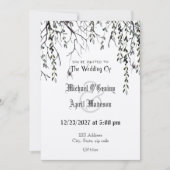 Gothic Goth Dark Web Wedding Einladung (Vorderseite)