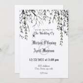Gothic Goth Dark Web Wedding Einladung (Vorne/Hinten)