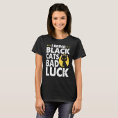 Gothic Goth I Bring Black Cats Bad Luck T-Shirt (Vorne ganz)