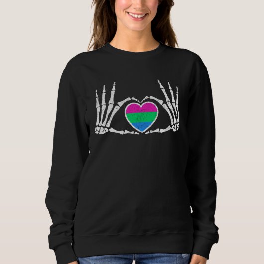 Gothic Goth Skeleton Polysexual LGBTQ Halloween Co Sweatshirt (Vorderseite)