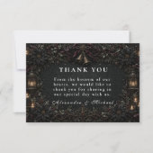 Gothic Gotische Winterhochzeit Dankeskarte (Vorderseite)