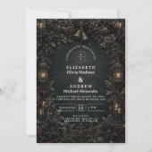 Gothic Gotische Winterhochzeit Einladung (Vorderseite)