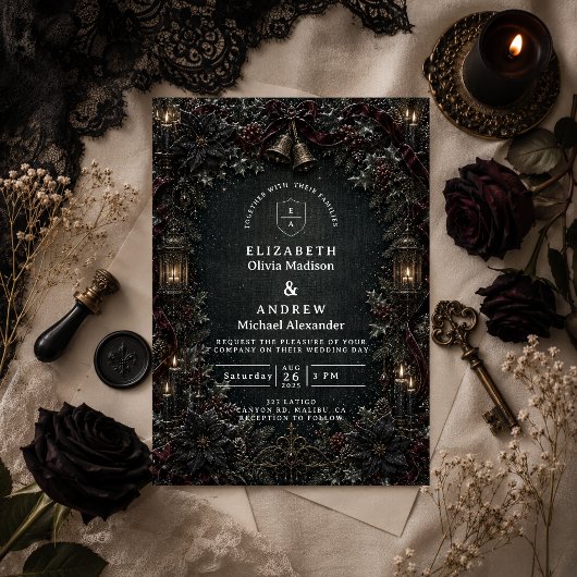 Gothic Gotische Winterhochzeit Einladung