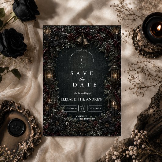 Gothic Gotische Winterhochzeit Save The Date