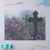 Gothic Grave Marker Cross Purple Blumen Decoupage Seidenpapier (Basteln)