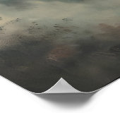 Gothic Grave Under Foggy Trees Dark Halloween Poster (Ecke)