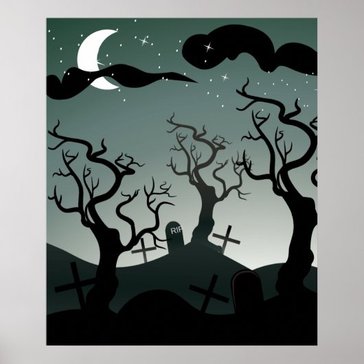 Gothic Graveyard Bäume Poster (Vorne)