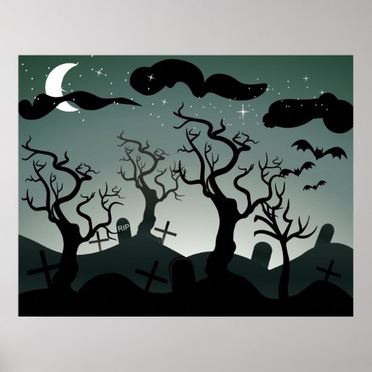 Gothic Graveyard Bäume Poster (Vorne)