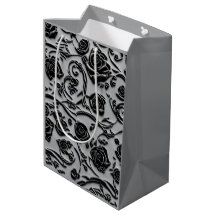 Gothic Graveyard Black Rose Muster