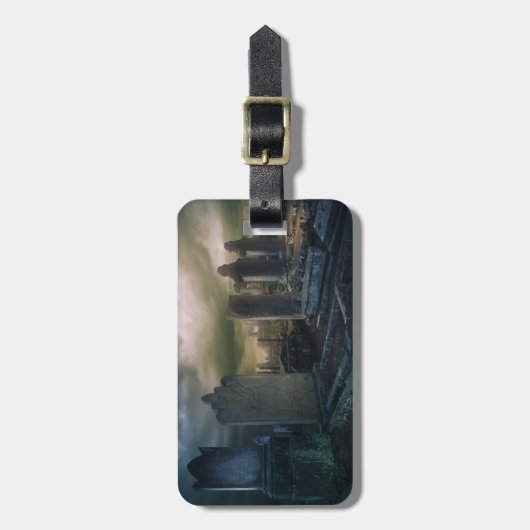 Gothic Graveyard Luggage Tag Gepäckanhänger (Vorderseite vertikal)