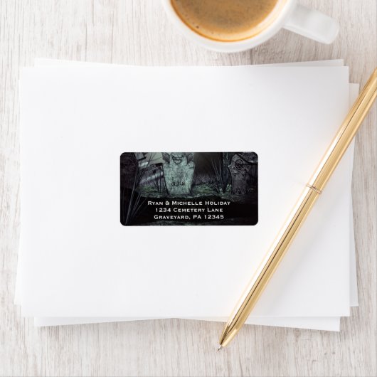 Gothic Graveyard RIP Gravestones Friedhof Adressaufkleber (Insitu)