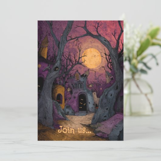 Gothic Graveyard Tim Burton Inspiriert Einladung (Stehend Vorderseite)