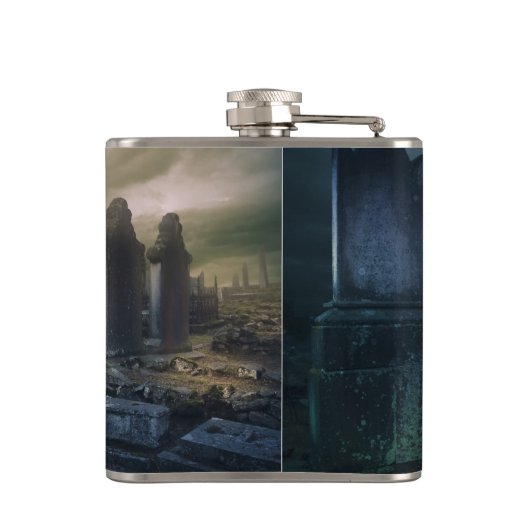 Gothic Graveyard Whiskey Flask Flachmann (Rückseite)