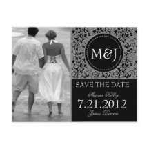 Gothic Gray & Black Blühte Save the Date