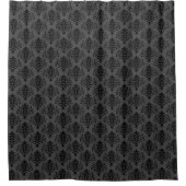 Gothic Gray Black Damask Muster Duschvorhang (Vorderseite)