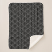Gothic Gray Black Damask Muster Sherpadecke (Vorderseite)