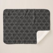 Gothic Gray Black Damask Muster Sherpadecke (Vorderseite (Horizontal))