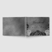 Gothic Gray Elegante Rose Hochzeit Gästebuch (Voll)