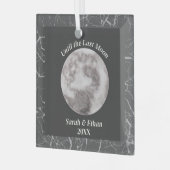 Gothic Gray Full Moon Dark Ornament Aus Glas (Vorderseite links)