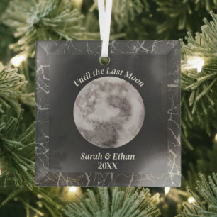 Gothic Gray Full Moon Dark Ornament Aus Glas