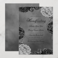 Gothic Gray Monochrome Elegant Floral Handfasting