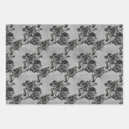 Gothic Gray Stone Skull Geschenkpapier Set