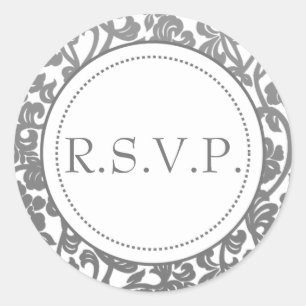 Gothic Gray & White Blühend Umschlag Aufkleber