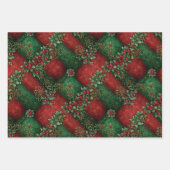 Gothic Green and Red Christmas Geschenkpapier Set (Vorderseite 3)