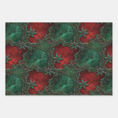 Gothic Green and Red Christmas Geschenkpapier Set (Vorderseite 2)