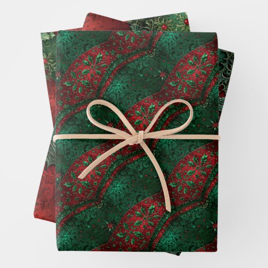 Gothic Green and Red Christmas Geschenkpapier Set (Beispiel)