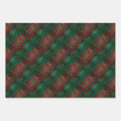 Gothic Green and Red Christmas Geschenkpapier Set (Vorderseite)