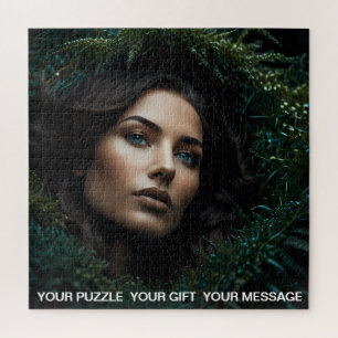 Gothic Green Dark Forest Girl Puzzle