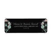 Gothic Green Mint Floral Spider Web Return Address (Vorne)