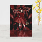 Gothic Greeting Card, Gothic Doll Cute Karte (Gelbe Blume)