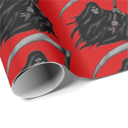 Gothic Grim Sensenmann mit Scythe Geschenkpapier (Rolleneckpunkt)