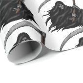 Gothic Grim Sensenmann mit Scythe (Weiß) Geschenkpapier (Rolleneckpunkt)