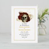 Gothic Grunge Blues Skull Wedding Foil Einladung (Stehend vorne)