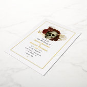 Gothic Grunge Blues Skull Wedding Foil Einladung (Gedreht)