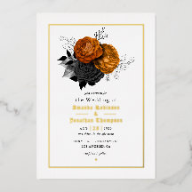 Gothic Grunge Blues Wedding Foil Einladung