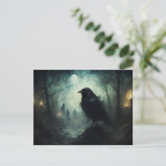 Gothic Grunge Crows Postkarte (Stehend Vorderseite)