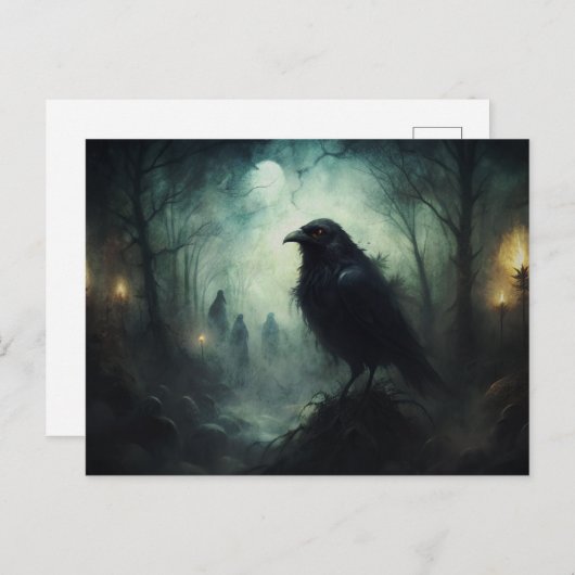 Gothic Grunge Crows Postkarte (Vorne/Hinten)